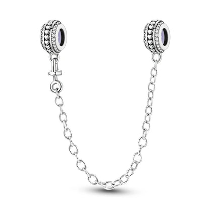 Safety Chain Charms Fit Original 925 Sterling Silver Charms Beads Moon Star Butterfly Heart Safety Chain For Women Jewelry Gifts