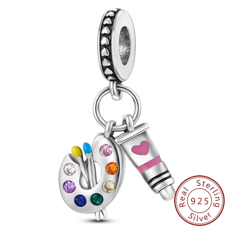 Hot Sale Charm Bead Pendant 925 Sterling Silver Firefly Love Heart Cats Dogs Sunflower Charm for Bracelet Women DIY Jewelry Gift