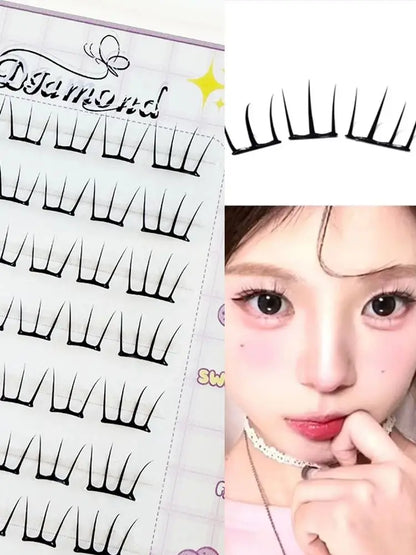 DIY Fashion Lash Extensions Glue-free Korean Style Girl Group lash Segemented Natural Long False Eyelash Self Sticking Eyelashes