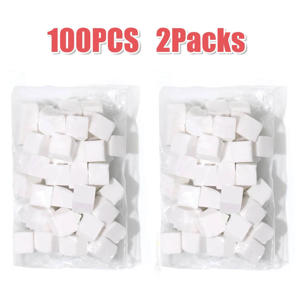 4 Claw Metal Grabber Reacher Tool White Nail Art Tools with 50Pcs/200Pcs Mini Nail Sponges Blocks Nail Buffer for Home Improveme