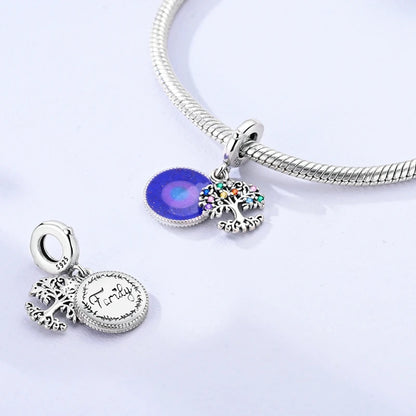 New 925 Sterling Silver Charms Beads Pendants Colorful Tree of Life Cosmic Starry Sky Charms For Women Bracelet DIY Jewelry Gift
