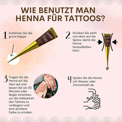SUANGL Black Brown Red White Henna Cones Indian Henna Tattoo Paste For Temporary Tattoo Body Art Sticker Mehndi Body Paint
