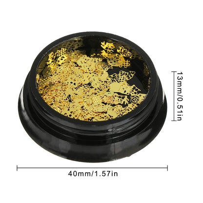 1 Box 3D DIY Steampunk Mechanical Component Gear Gold Nail Art Glitter Sequin Mixed Shape Punk Nail Art Tips Manicure Decoration