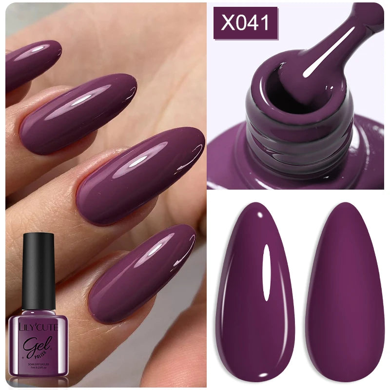 LILYCUTE 7ml Base Nowipe Top Coat Soak Off UV LED Gel Nail Polish Reinforcement Gel Semi Permanent Multifunction Gel Varnishes