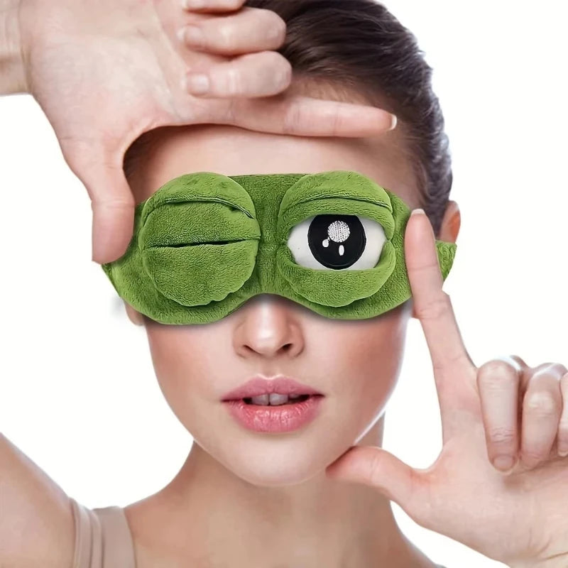Funny Frog Pattern Sleep Eye Mask - Soft Comfort Light Blocking Relax Cover for a Good Night's Sleep