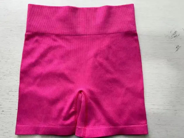 Women's Ribbed Knited Shorts Seamless Yoga Shorts Stretchy High Waist Shorts Sexy Hip Liftting Cycling Running Three Point Pants