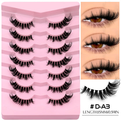 VELTRINAY Fake Lashes Mink Lashes Plush 3D False Eyelashes Clear Band Accent Cat Eye Lashes False Lashes Makeup