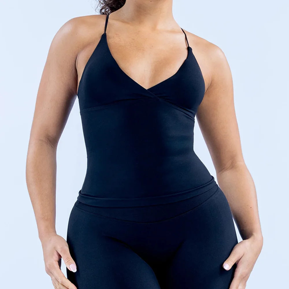 Women Seamless Cross Sports Vest Gym Yoga Tops with Padded  Sexy Backless Workout Fitness Camisole Running Sports Tops Summer