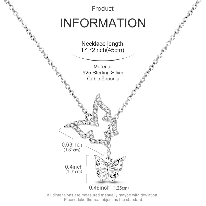Original 925 Sterling Silver Necklace For Women Pearl Cross Butterfly Turtle Heart Shape Women Necklace Jewelry Gift