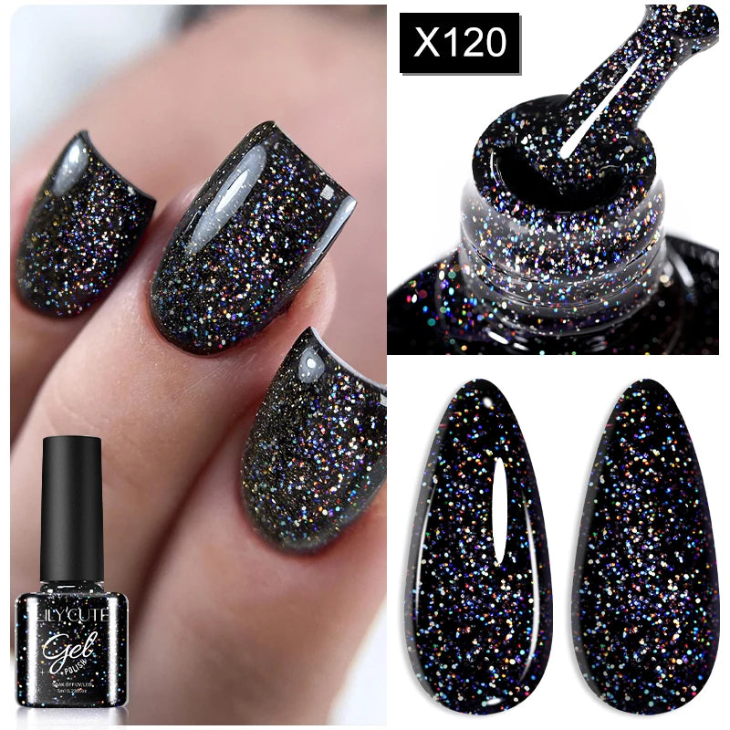 LILYCUTE 7ml Base Nowipe Top Coat Soak Off UV LED Gel Nail Polish Reinforcement Gel Semi Permanent Multifunction Gel Varnishes