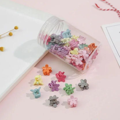 50Pcs Girls Cartoon Hair Clips Cute Small Claw Clips Flower Star Design Children's Fashion Hair Accessories Sweet Hairpin