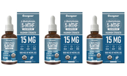L-Methylfolate 5-MTHF Liquid Drops with Methyl B12 - Active Form Folate Supplement for Homocysteine Health - 60 Servings