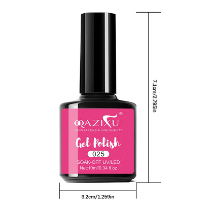 QAZIXU Pink Glitter Nail Gel Semi Permanent Nail Art Soak Off UV LED Nail Salon DIY Nail Salon Gel For Spring & Summer