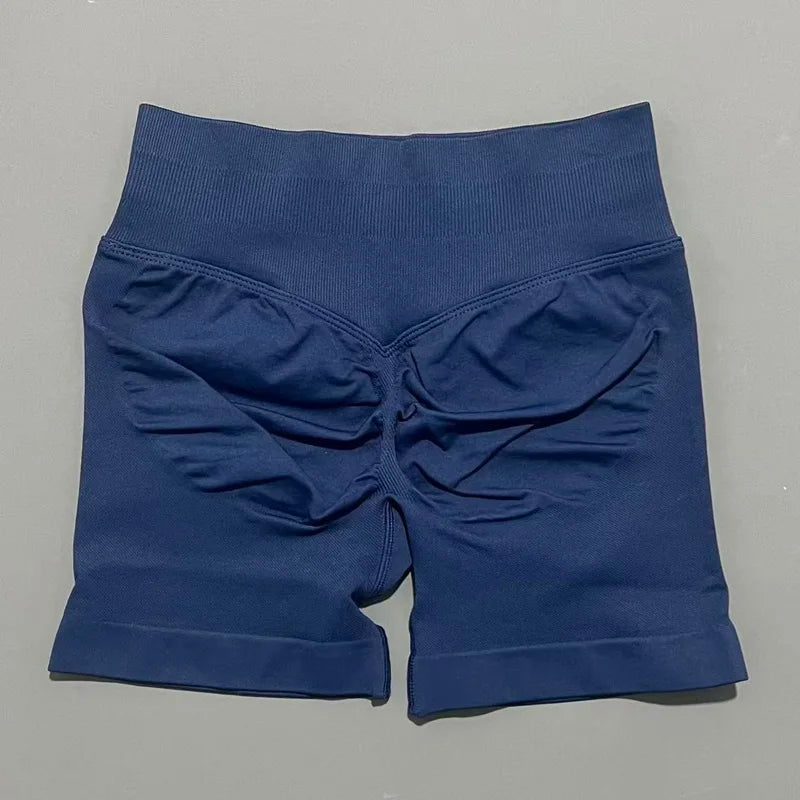HISTELLO Sports Shorts 4.5" Women Yoga Shorts Seamless Low Waist Scrunch Bum Gym Leggings Workout Stretch Fitness Sports Shorts