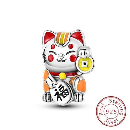 Charms 925 Sterling Silver Dog Cat Paw Print Love Pets Charms Beads Fit Original Bracelets Necklaces Pendant Women DIY Jewelry
