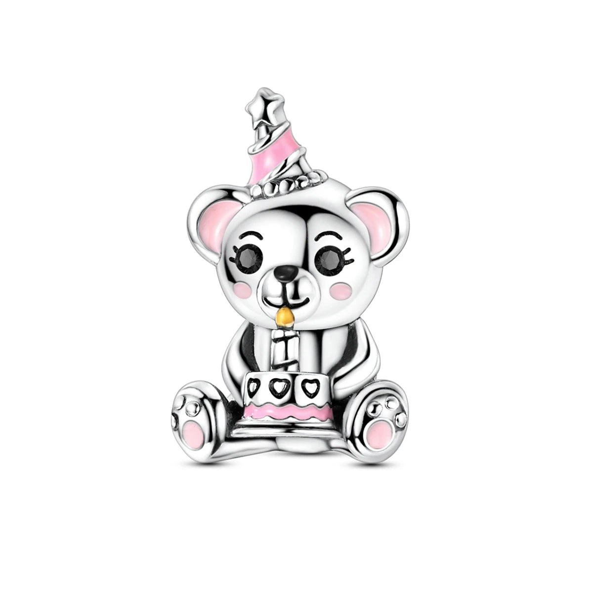 Original Charms 925 Silver Cute Animals Cat Bear Bead For Silver Bracelet Diy Fahsion Jewelry