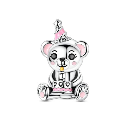 Original Charms 925 Silver Cute Animals Cat Bear Bead For Silver Bracelet Diy Fahsion Jewelry