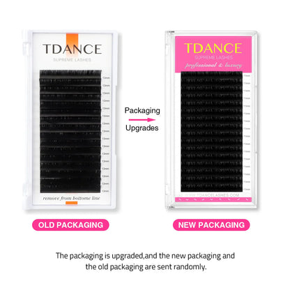 TDANCE Classic Eyelash Extension Korea PBT 16 Row Matte Black Faux Mink Lashes Russian Volume Makeup Eyelashes Individual Lash
