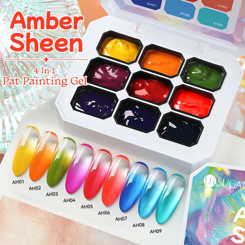 UR SUGAR 9 Colors Patting Painting Gel Nail Polish 4 In 1 Transfer French Design UV LED Soak Off Gel Varnish Gradient Pat Gel