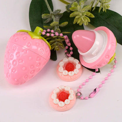 Cute Lip Balm Strawberry Wrinkle Repair Moisturizing and Plumping Lasting Hydrating Strawberry Shaped Lip Protector Women Gift