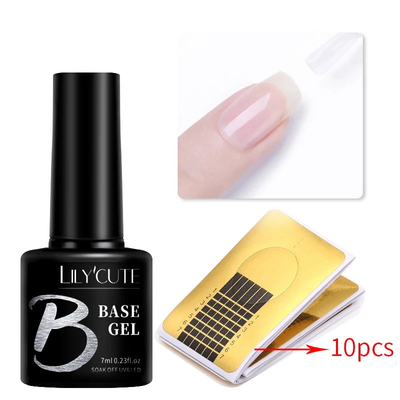 LILYCUTE 7ML Jelly Black Quick Extension Gel Nail Polish Nude Esmalte Unas Semipermanente UV Soak Off Nail Art Construction Gel
