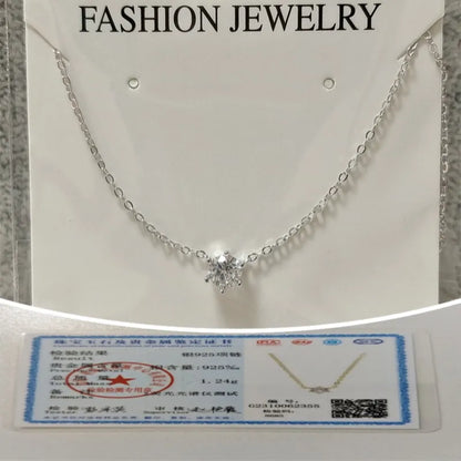 Somilia 925 Sterling Silver Necklace For Women 18K Rose Gold Plated 5A Zircon Pendant Necklace Real Money Fine Jewelry Moms Gift