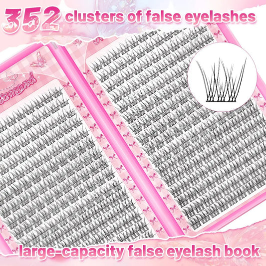 352 Soft and Lightweight Fish Tail Single Cluster Eyelashes, 10-12 Millimeters - Perfect for Daily Makeup and Eyelash Extension