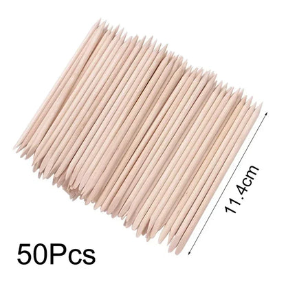 Nail Art Pusher Orange Wood Sticks Duable-head Pedicure Manicure Sticks for Salon Rhinestones Dotting Removal Nail Art Care Tool