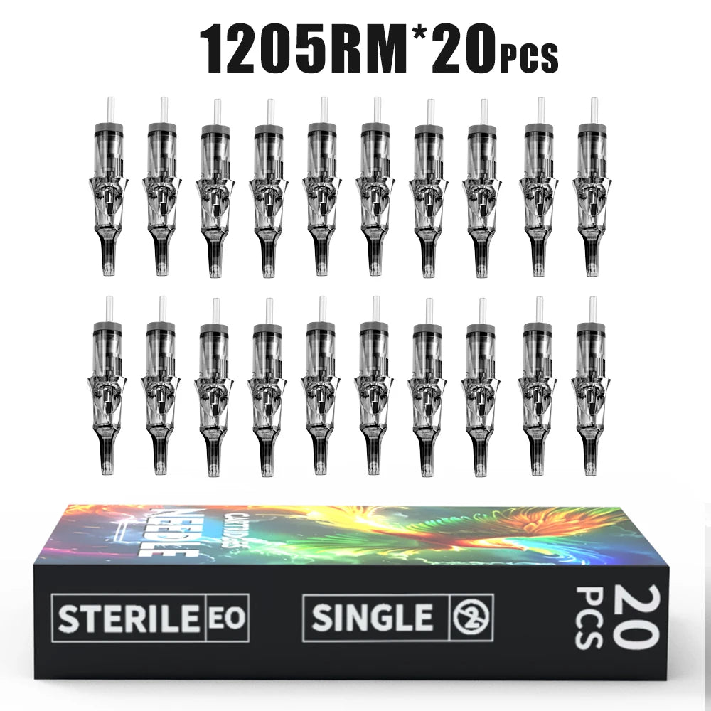 Goldplume Tattoo Needles 20 Pieces/Box Rl Rm M1 Rs Suitable for Tattoo Machines, Permanent Makeup or Body Painting