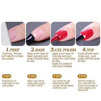 Clou Beaute TPO FREE Nail Gel Polish High Pigment Nail Art Supply Spring Summer Pastal Color Varnish UV Gel Clear Base Top Coat