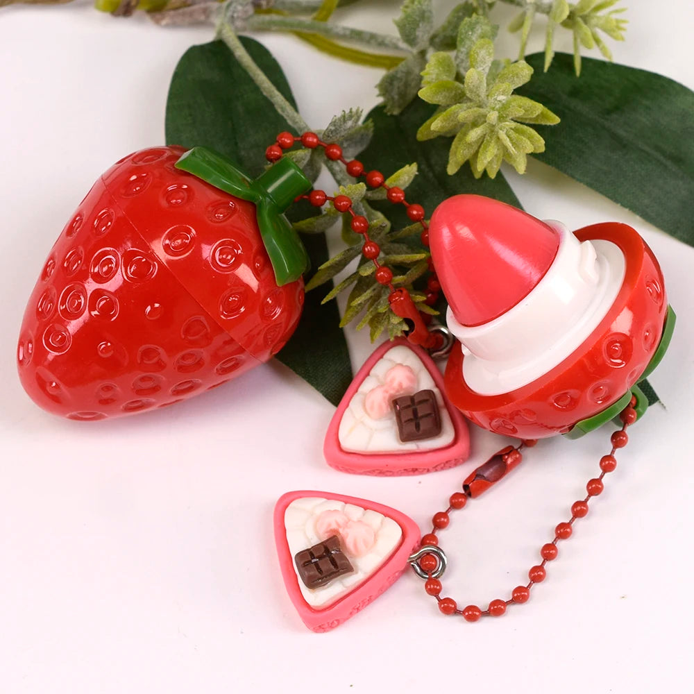 Cute Lip Balm Strawberry Wrinkle Repair Moisturizing and Plumping Lasting Hydrating Strawberry Shaped Lip Protector Women Gift