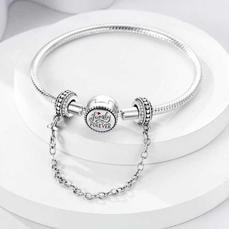 Safety Chain Charms Fit Original 925 Sterling Silver Charms Beads Moon Star Butterfly Heart Safety Chain For Women Jewelry Gifts