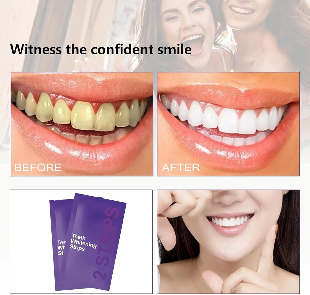 7pcs Premium Purple Whitening Strips Professional Tooth Stain Removal Brighten Kit Deep Stain Cleaning For Sensitive Teeth