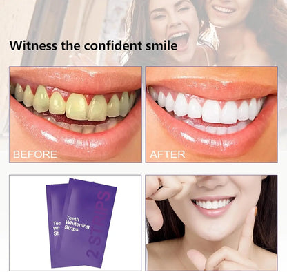 7pcs Premium Purple Whitening Strips Professional Tooth Stain Removal Brighten Kit Deep Stain Cleaning For Sensitive Teeth