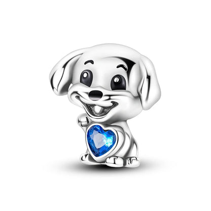 Original 925 Sterling Silver Charms Love Pets Dog Cat Paw Print Pendant Beads Fit Brand Bracelets Necklaces Women DIY Jewelry