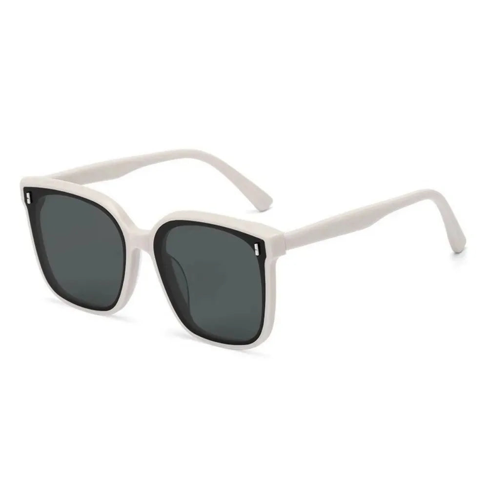 MJYIWANG Fashion Korean Personality Ins Trend Black Square Frame UV400 Sunglasses for Unisex Street Sunglass