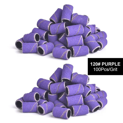 Nail Art Sanding Bands Drill Bits 80# 120# 240# for Electric Nail Drill File Nail Polishing Head Remover UV Gel Pedicure Tools