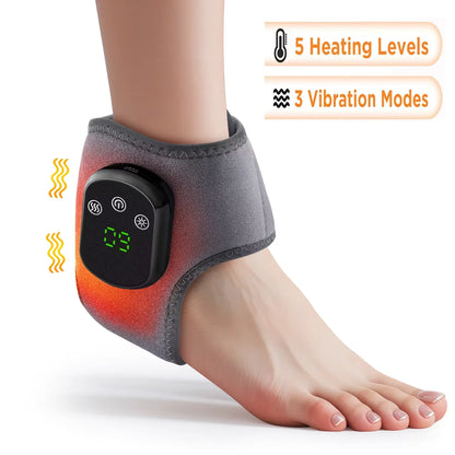 Electric Cordless Heated Ankle Wrist Guard Massager for Right Left Hand/Foot Vibration Massage Wristband Hot Ankle Joint Brace