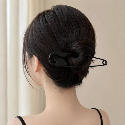 Alloy Safety Pin Hair Clip for Women Girls Metal Barrette Bun Holder Non Slip Hair Stick Clip Fashion Hair Accessories Daily Use