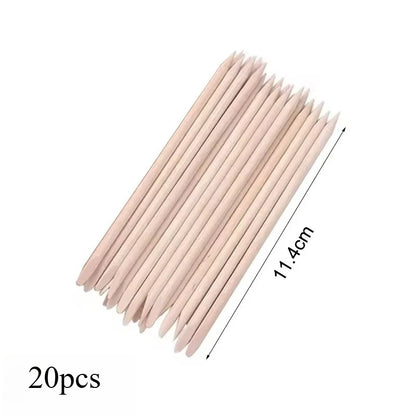 Nail Art Pusher Orange Wood Sticks Duable-head Pedicure Manicure Sticks for Salon Rhinestones Dotting Removal Nail Art Care Tool