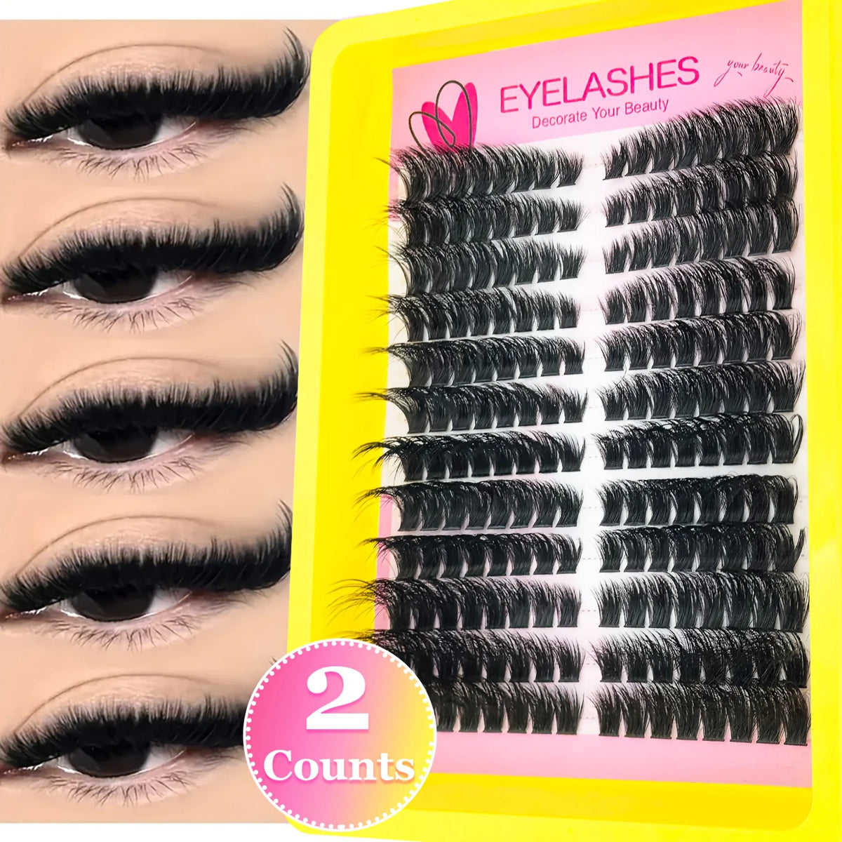 DIY lash Professional Eyelash Extension/10-16mm/Thick False Eyelashes Mixed0.07mm/D Curl Cat-Eye for a Fluffy And Dramatic Look