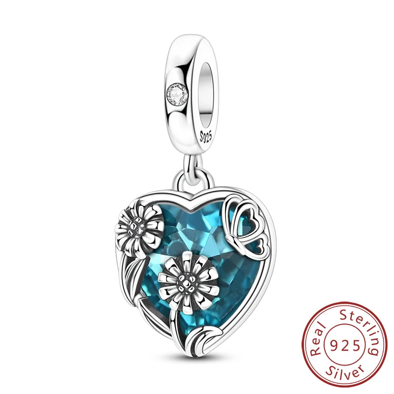 Original 925 Sterling Silver Heart Love Charms Beads Pendant Fit Original Bracelet Necklace DIY Charms Women Man Jewelry Gift