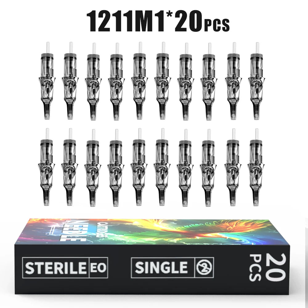 Goldplume Tattoo Needles 20 Pieces/Box Rl Rm M1 Rs Suitable for Tattoo Machines, Permanent Makeup or Body Painting