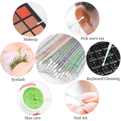 200 Pcs Eyelash Extension Makeup Set Special Eyelash Removal Micro Brush Lipline Brush for Women Lash Make Up Tool