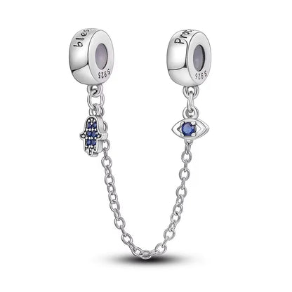Hot Sales 925 Sterling Silver Charms Beads Devil's Eye Fatima's Hand Cross Beads Fit Original Bracelet Women DIY Jewelry Gifts