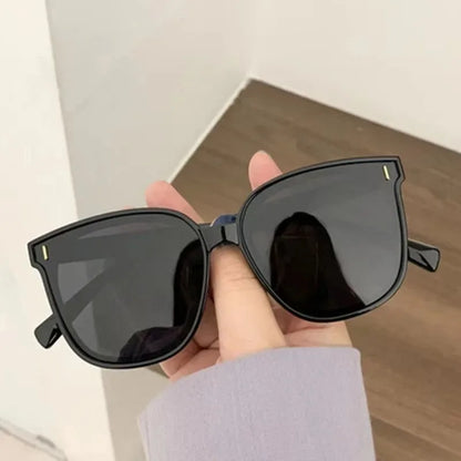 MJYIWANG Fashion Korean Personality Ins Trend Black Square Frame UV400 Sunglasses for Unisex Street Sunglass