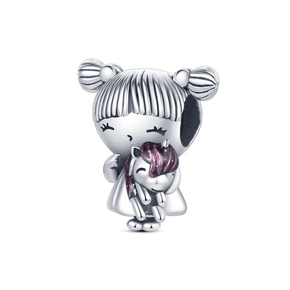 Original Charms 925 Silver Cute Animals Cat Bear Bead For Silver Bracelet Diy Fahsion Jewelry