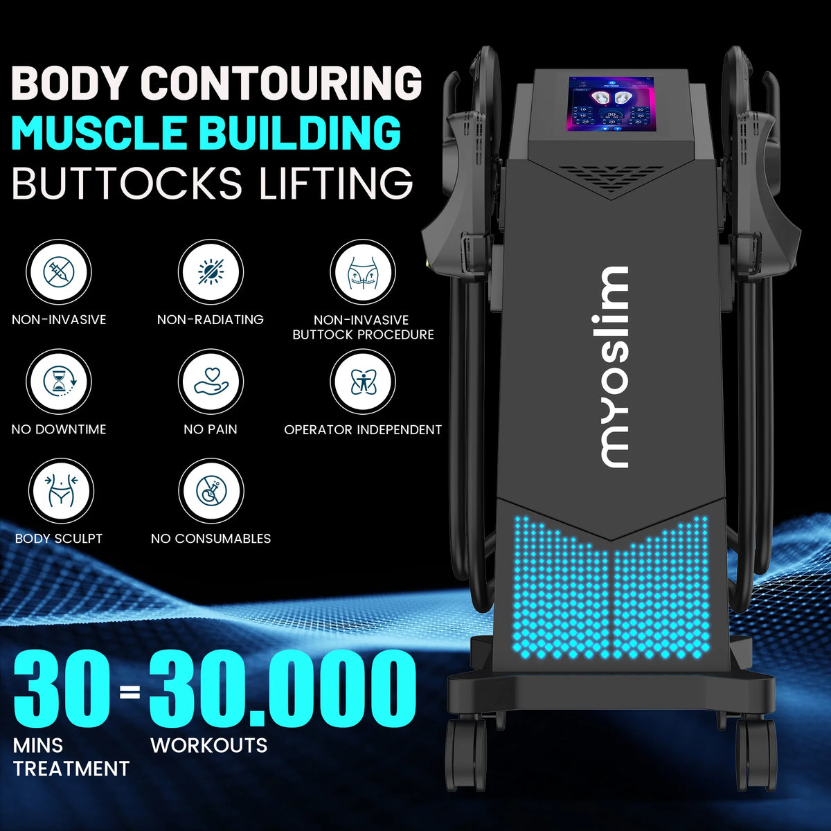 EMS Body Machines RF HI-EMT 6500W  Sculpt 5 Handle Pelvic Girdle EMS Electromagnetic Stimulation Slimming