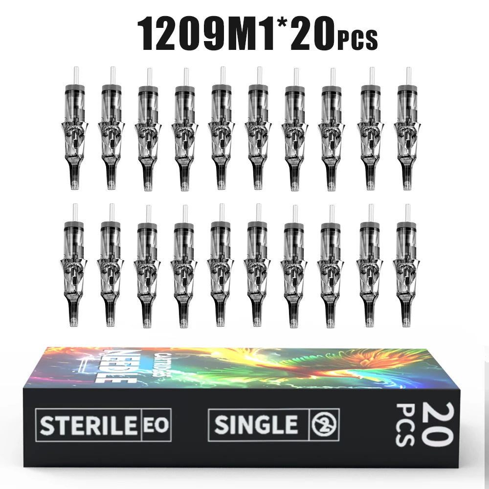 Goldplume Tattoo Needles 20 Pieces/Box Rl Rm M1 Rs Suitable for Tattoo Machines, Permanent Makeup or Body Painting