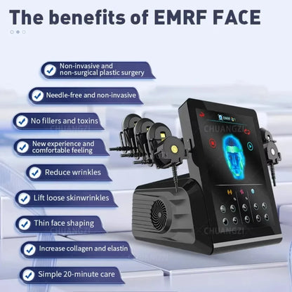 Ems RF Facial Electrostimulation Face Lifting FaceMachine 6 Handles Sculpt Face Pads Massager Device Anti Aging Wrinkles Removal